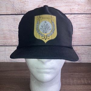 Vintage Mens Black & Gold 50th Anniversary WW II Trucker Hat